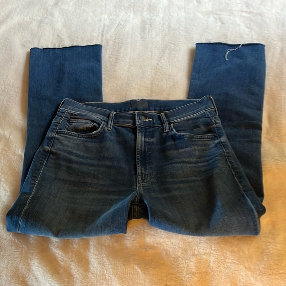 MOTHER Indigo Blue Ankle Crop Jeans